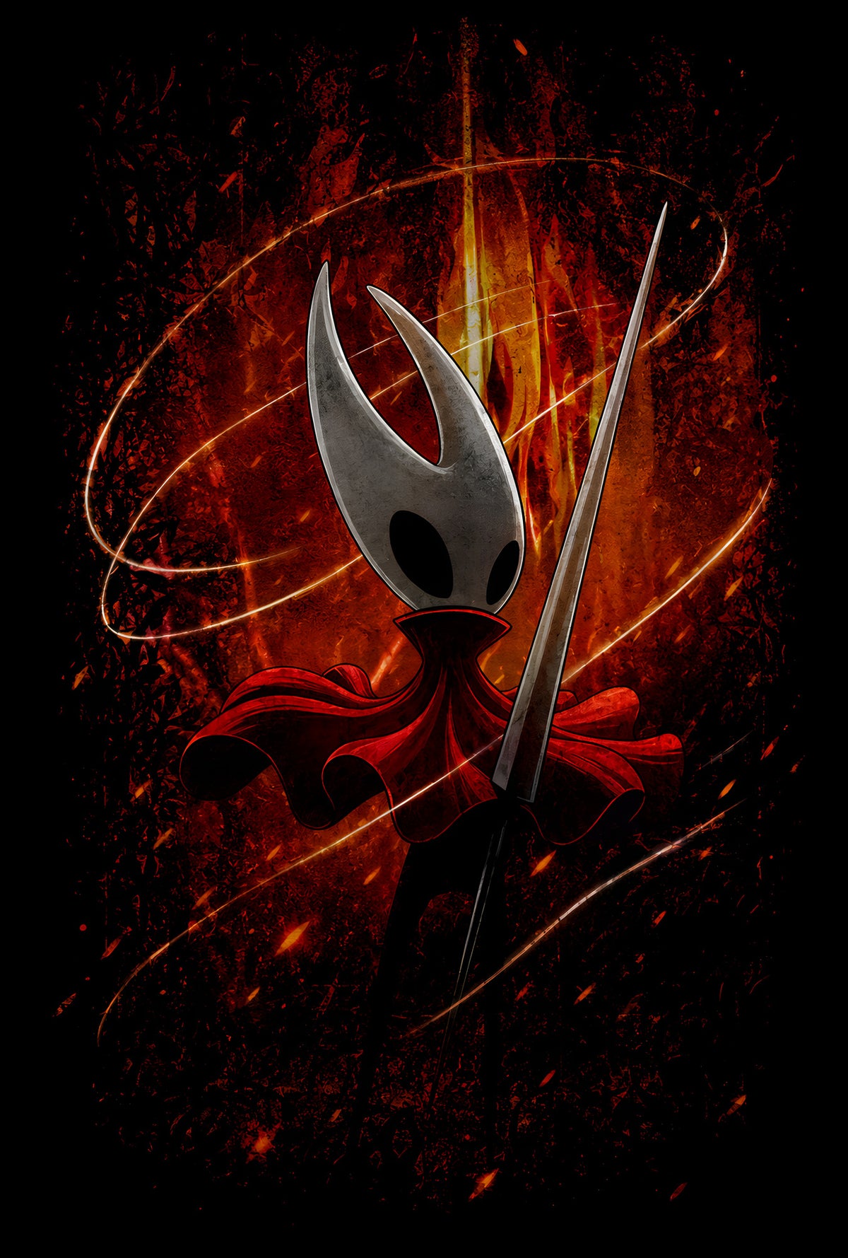 Hollow Knight Hornet - Halftone DTF transfer - Prints best on darks
