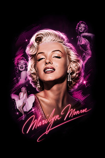 Marilynn Monroe Pink Glamour Collage halftone DTF transfer for black or dark garments