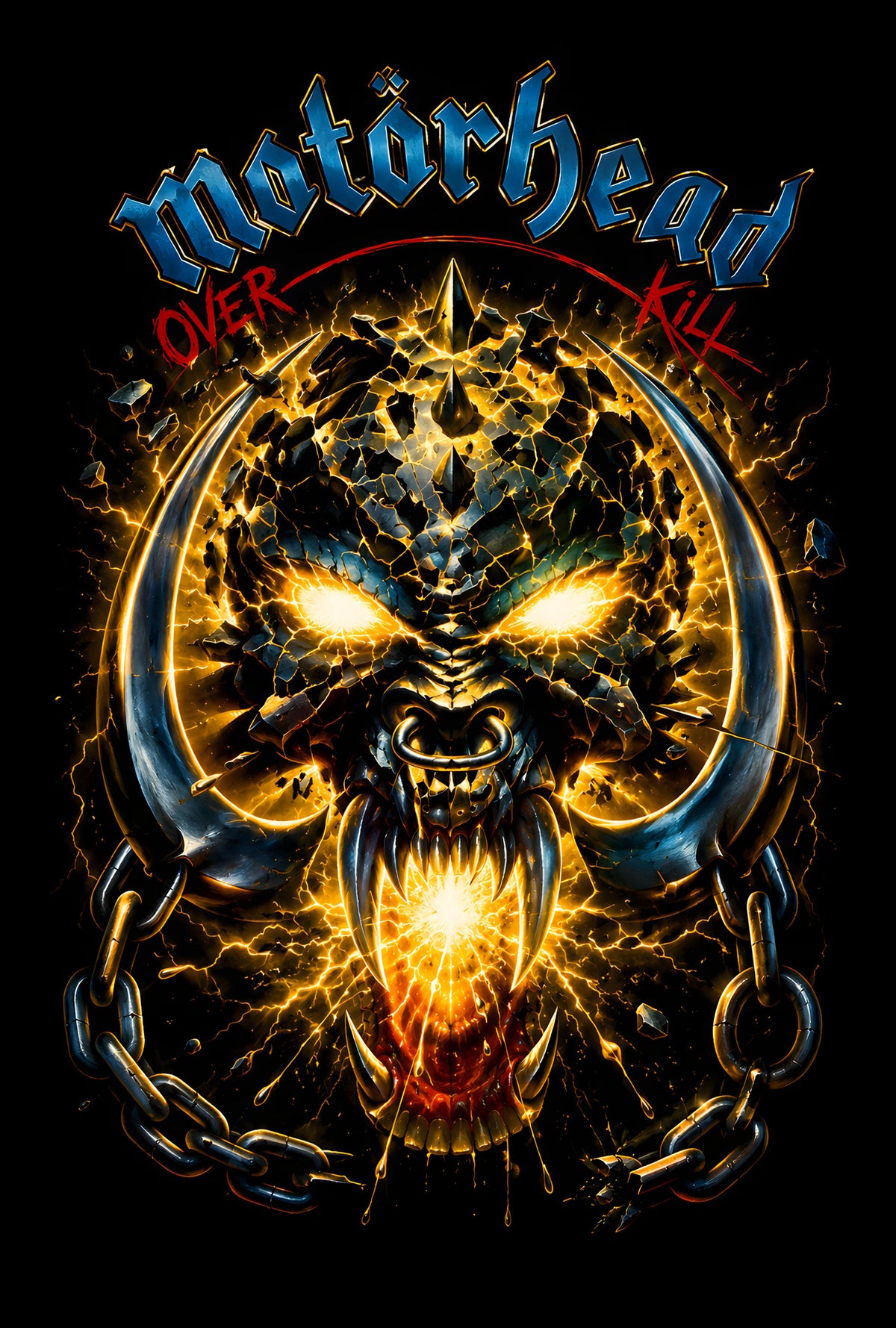 Motorhead Flaming War Pig - Halftone DTF transfer - Prints best on darks
