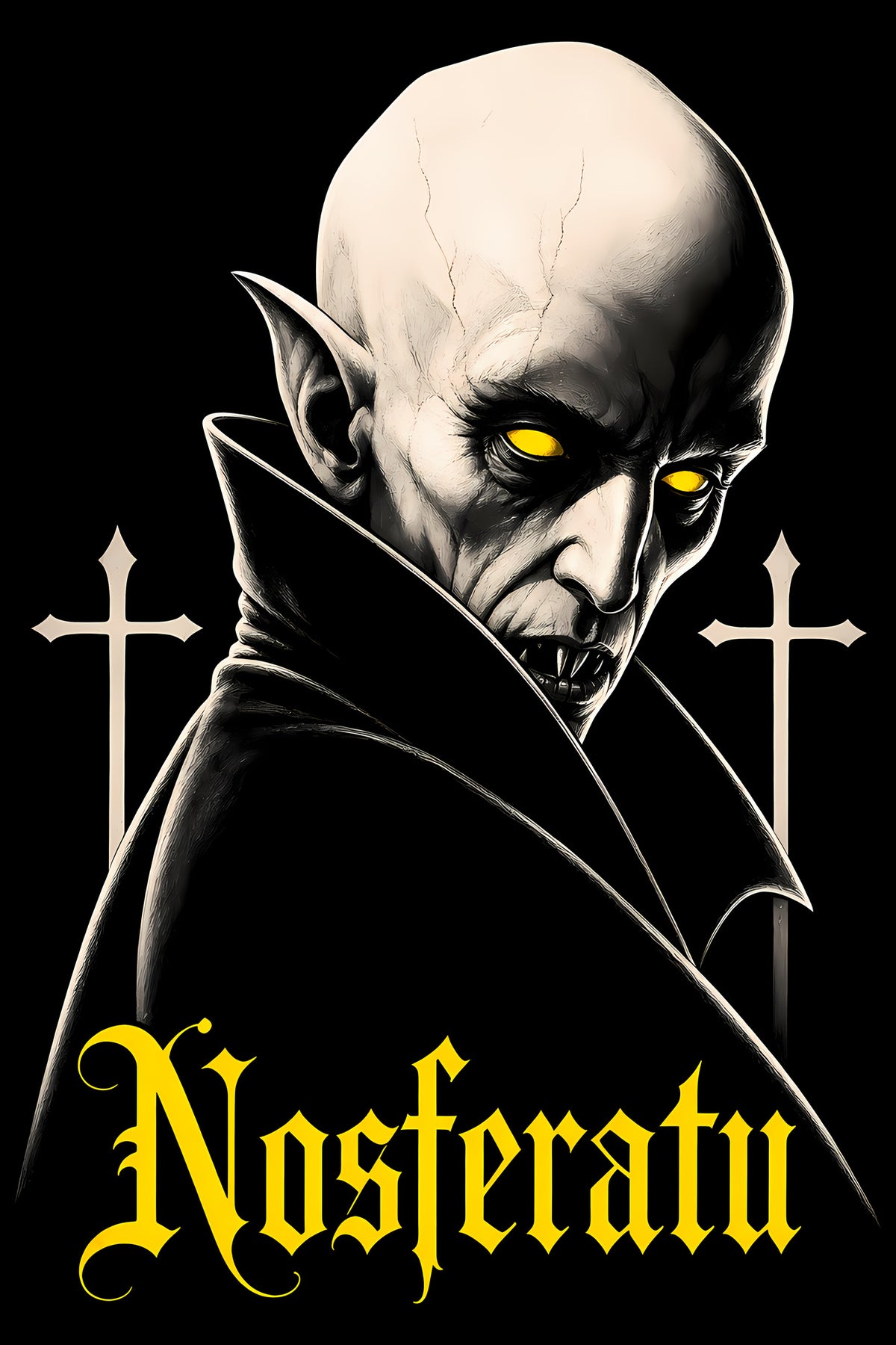 Nosferatu Vampire - Halftone DTF transfer - Prints best on darks