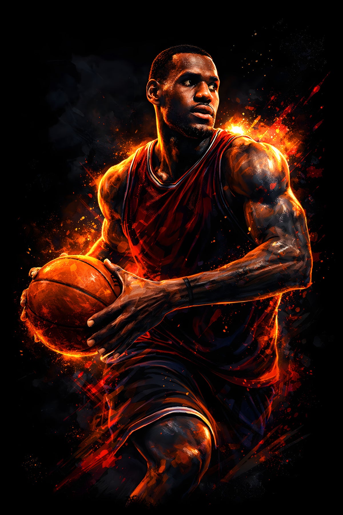 Number 23 Basketball Player - Halftone DTF transfer - Prints best on darks