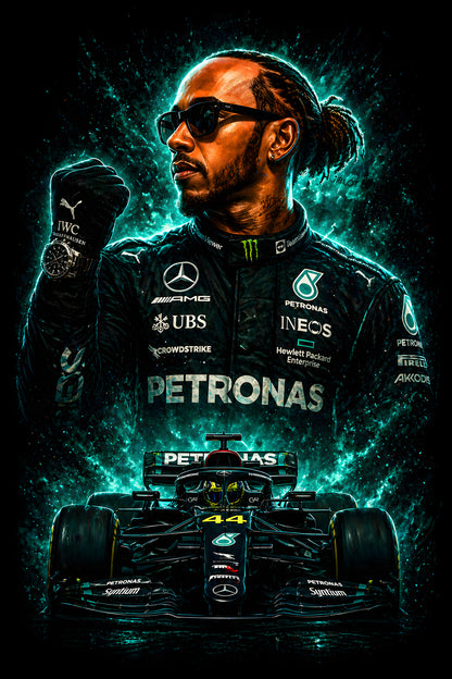 Petronas Racing Driver - Halftone DTF transfer - Prints best on darks