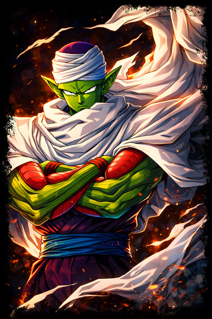 Piccolo Arms Crossed - Halftone DTF transfer - Prints best on darks