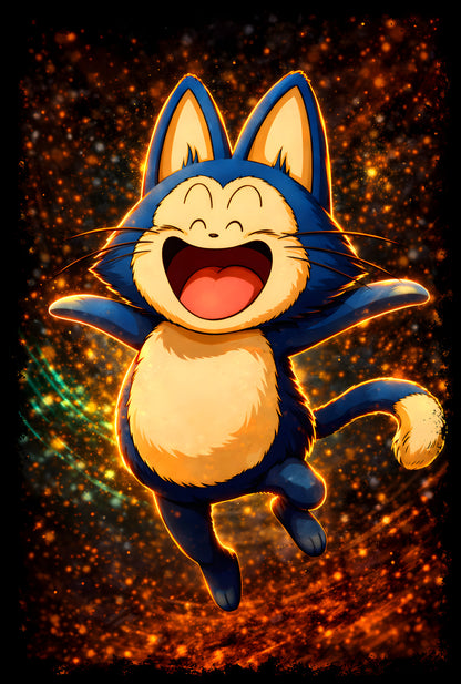 Puar Laughing Cat - Halftone DTF transfer - Prints best on darks