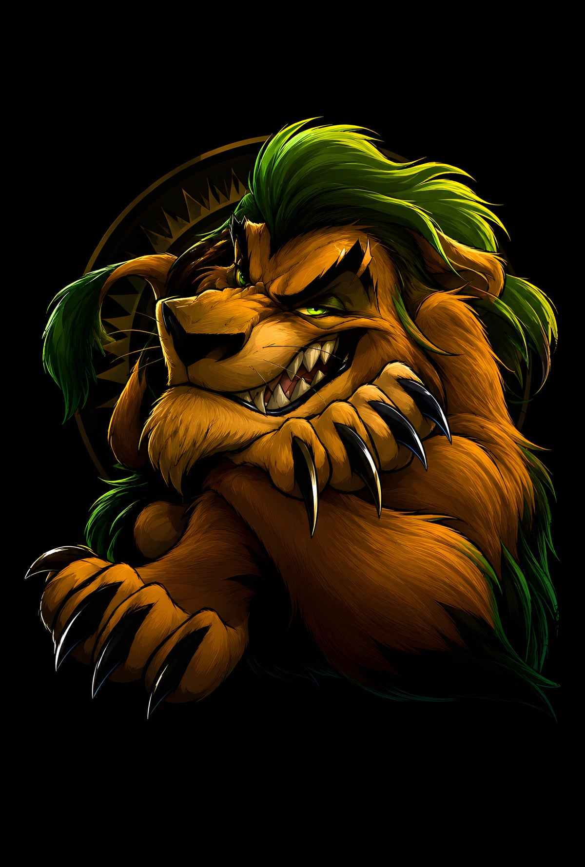 Scar the Lion - Halftone DTF transfer - Prints best on darks