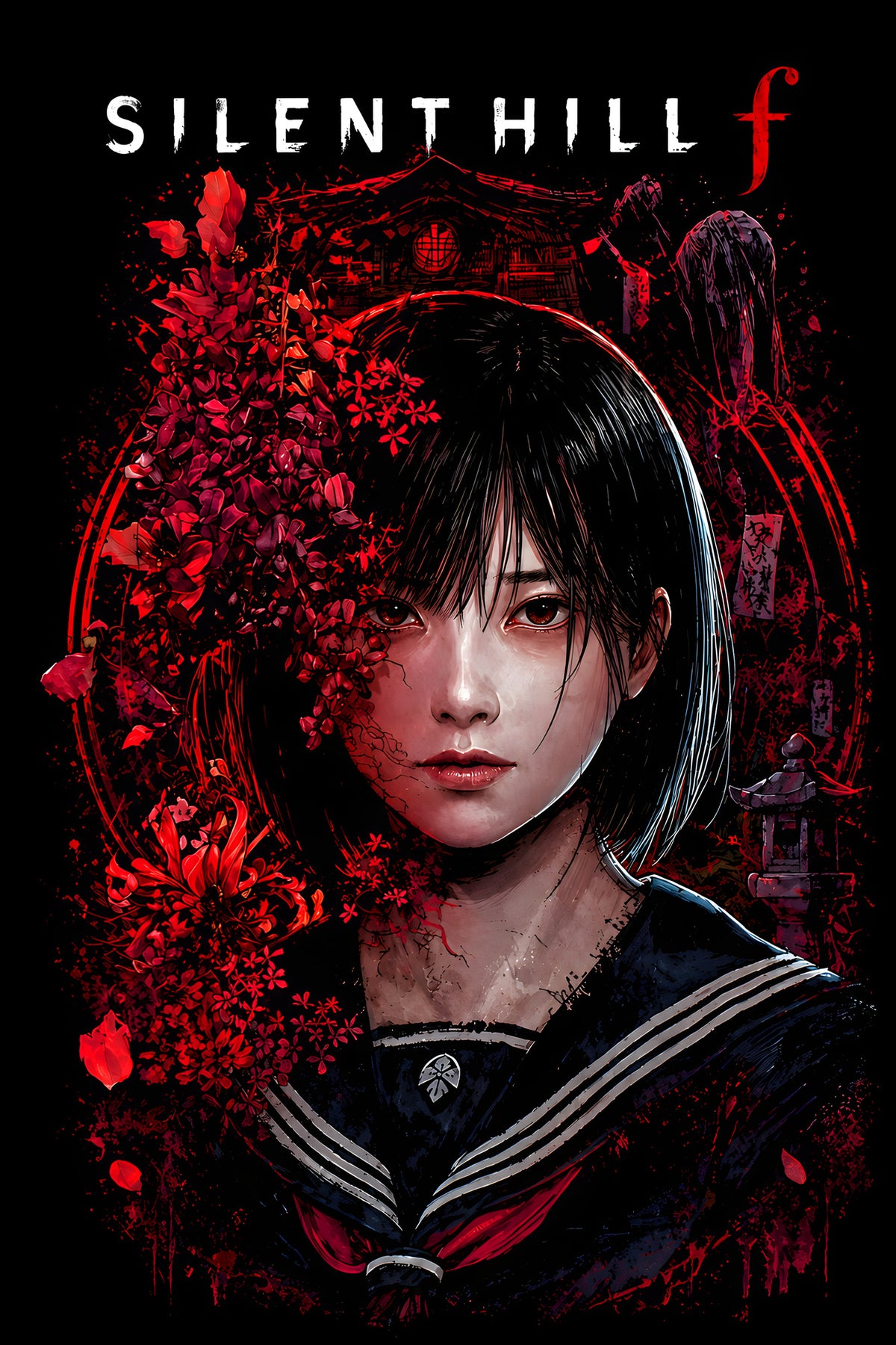 Silent Hill F - Halftone DTF transfer - Prints best on darks