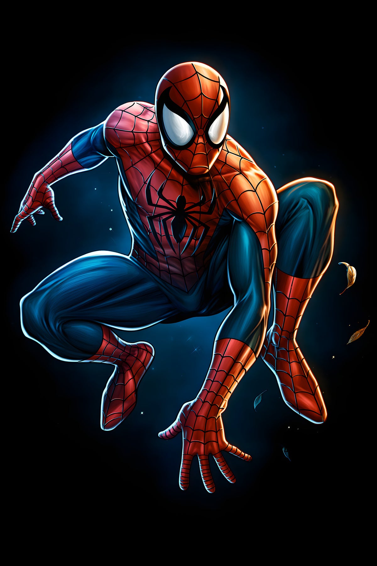 Spider-Man Crouching - Halftone DTF transfer - Prints best on darks