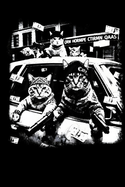 Street Racing Manga Collage - Halftone DTF transfer - Prints best on darks