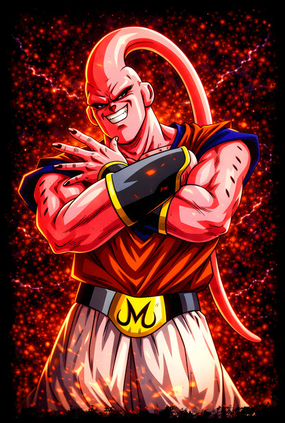 Super Buu - Halftone DTF transfer - Prints best on darks