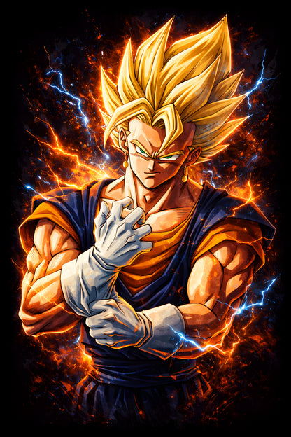 Super Saiyan Goku - Halftone DTF transfer - Prints best on darks