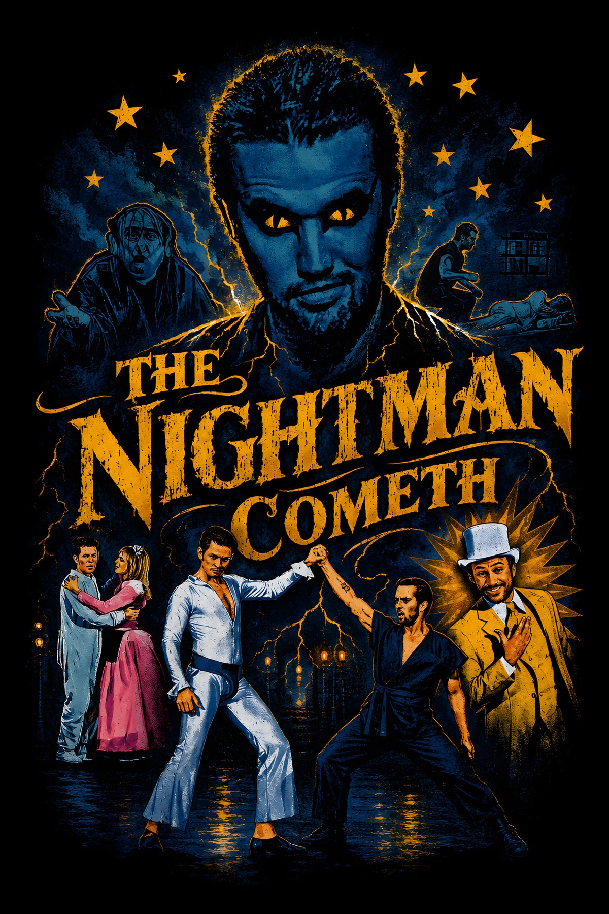 The Nightman Cometh - Halftone DTF transfer - Prints best on darks