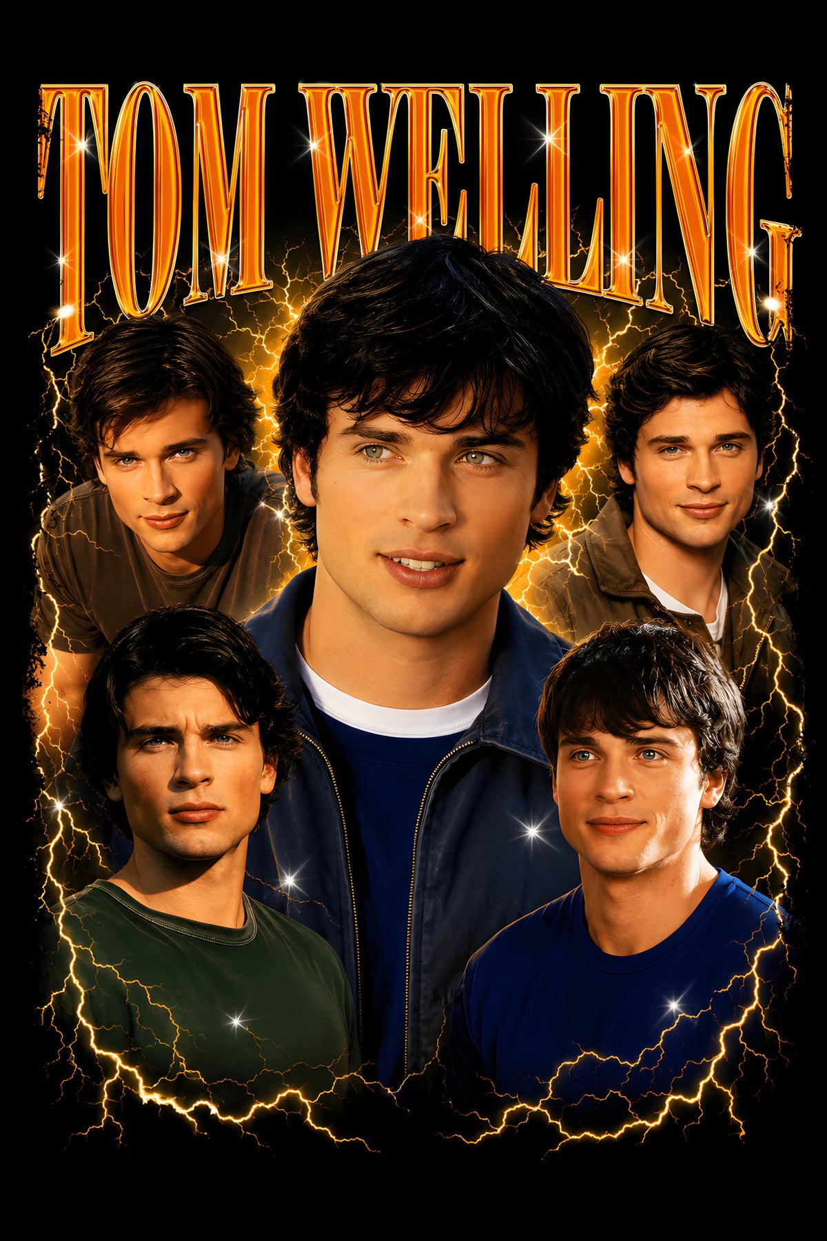 Tom Welling Tribute - Halftone DTF transfer - Prints best on darks