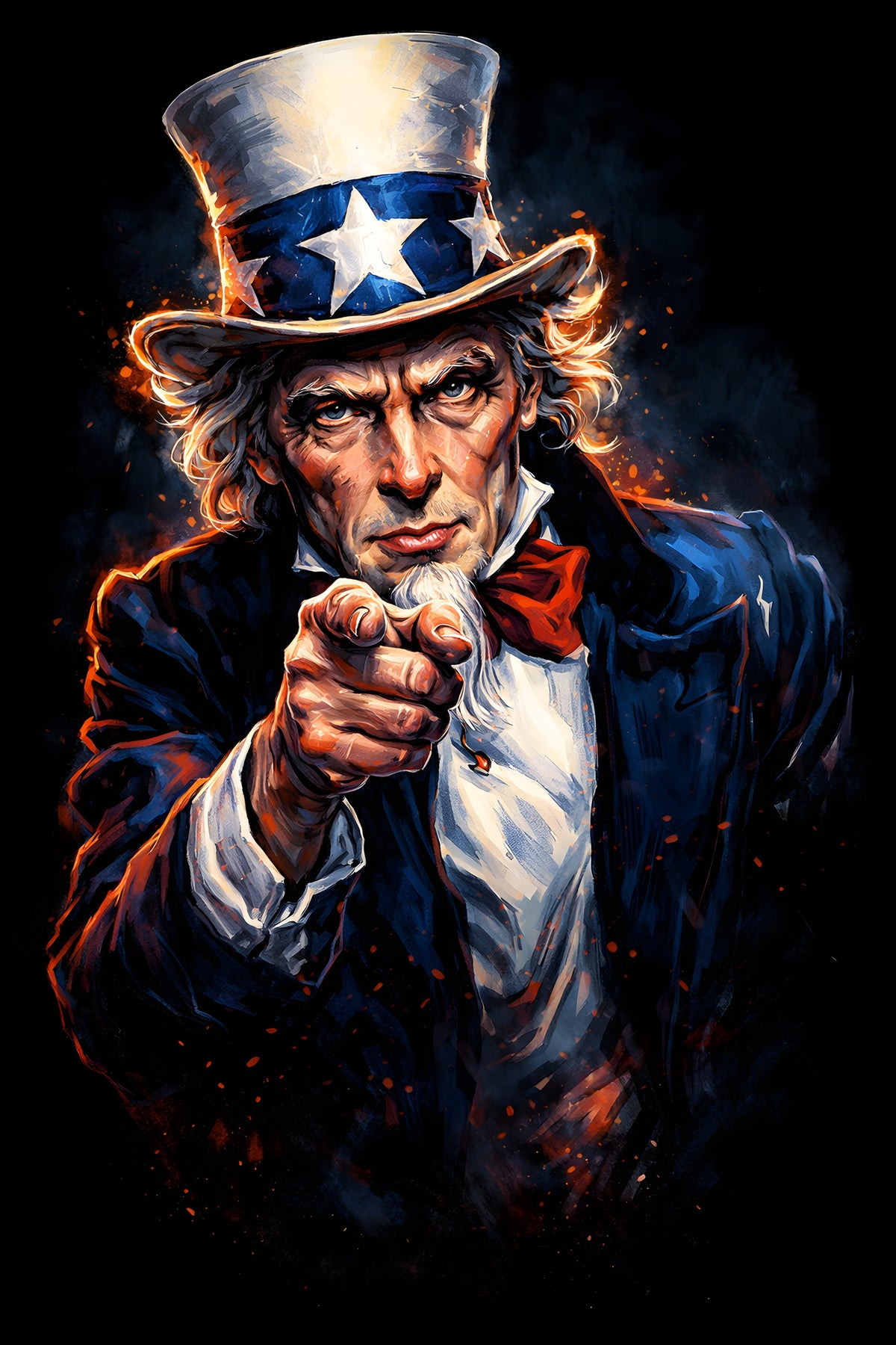Uncle Sam Points - Halftone DTF transfer - Prints best on darks