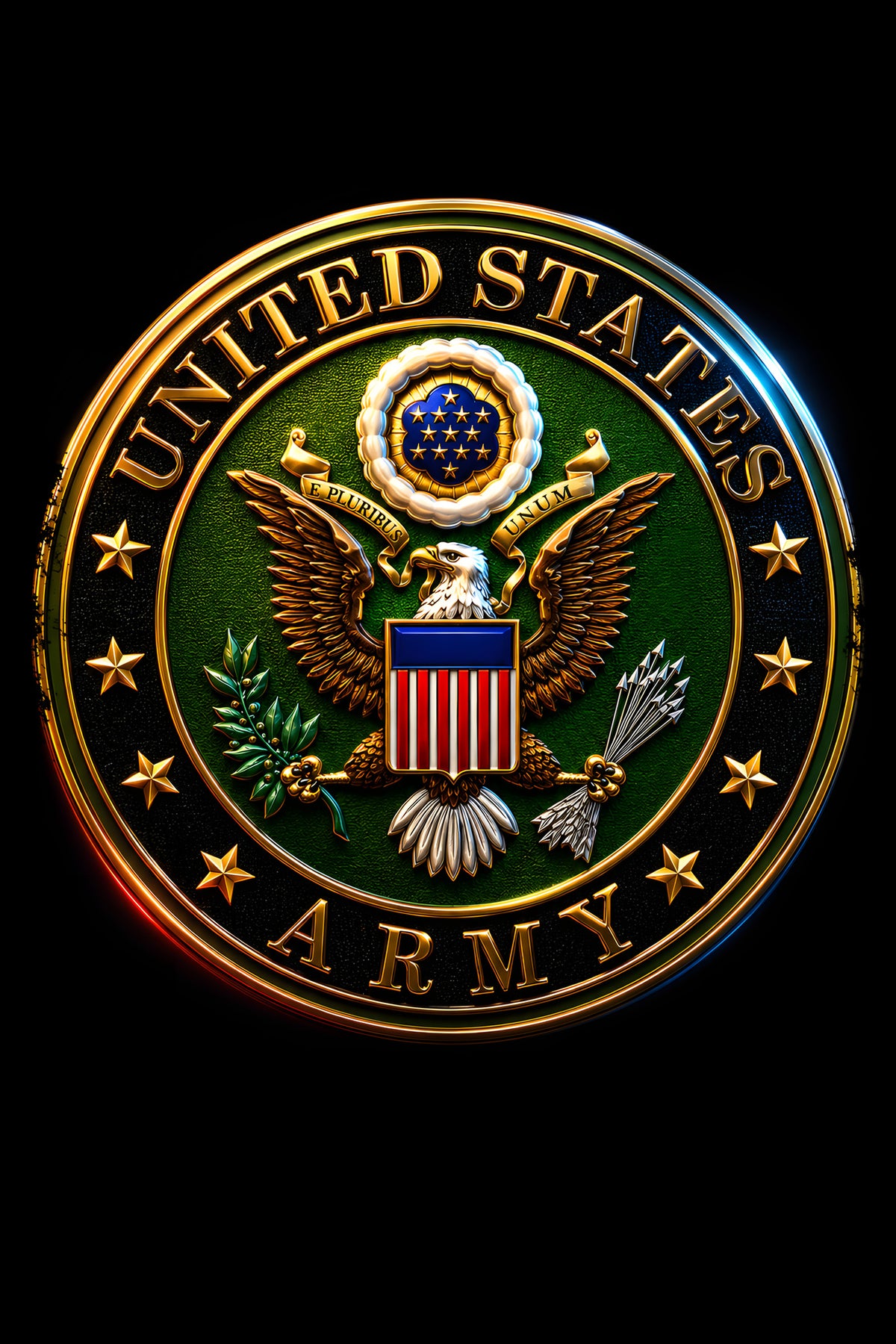 United States Army Seal - Halftone DTF transfer - Prints best on darks