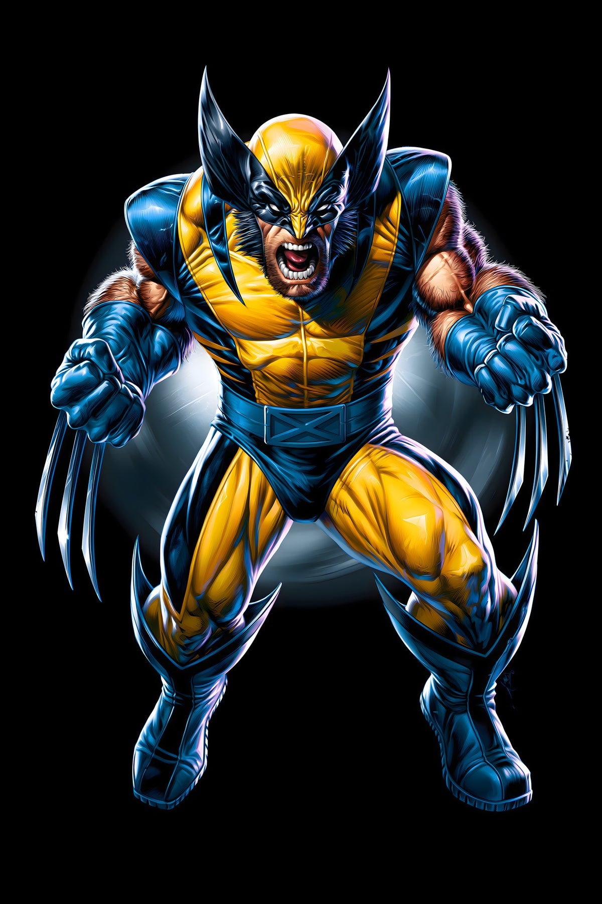 Wolverine Claws Ready - Halftone DTF transfer - Prints best on darks