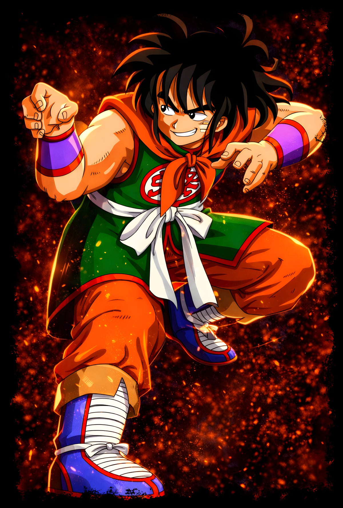 Young Yamcha - Halftone DTF transfer - Prints best on darks