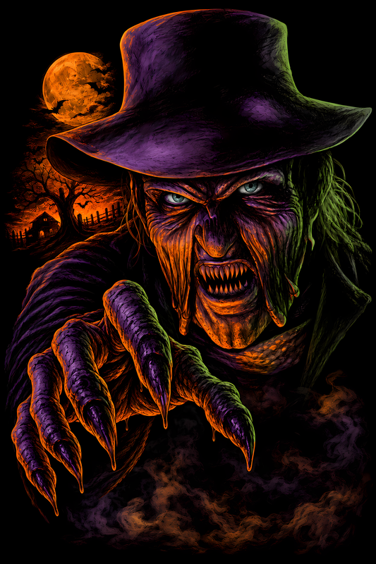 Halloween 003 - Freddy Krueger - Halftone DTF Transfer - Prints best on darks