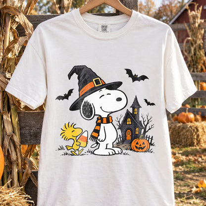 Design 4 – Halloween DTF transfer shown on a shirt. Transfer only; shirt not included.