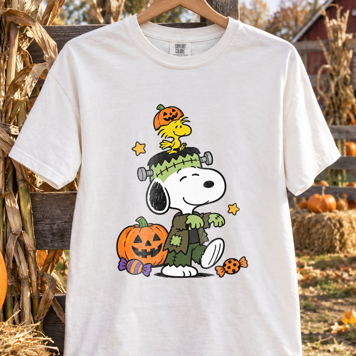 Design 11 – Halloween DTF transfer shown on a shirt. Transfer only; shirt not included.