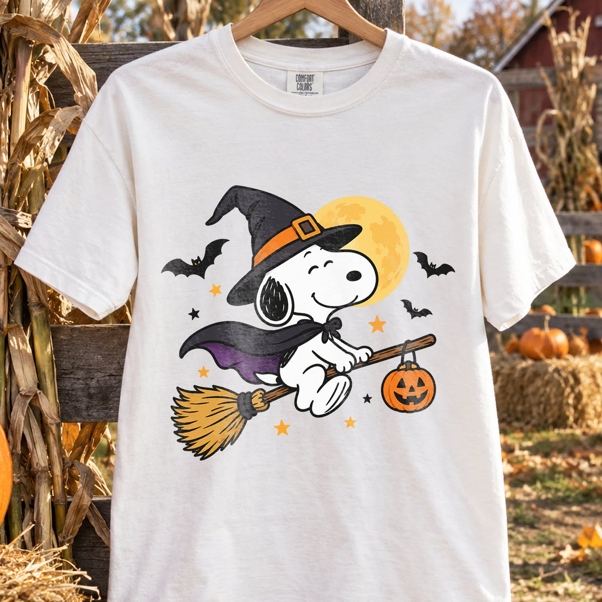Design 12 – Halloween DTF transfer shown on a shirt. Transfer only; shirt not included.
