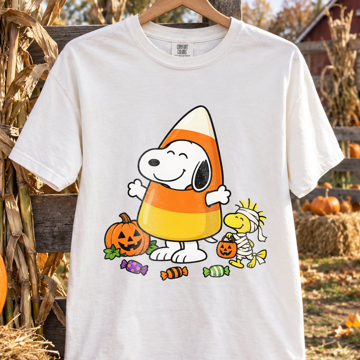 Design 17 – Halloween DTF transfer shown on a shirt. Transfer only; shirt not included.