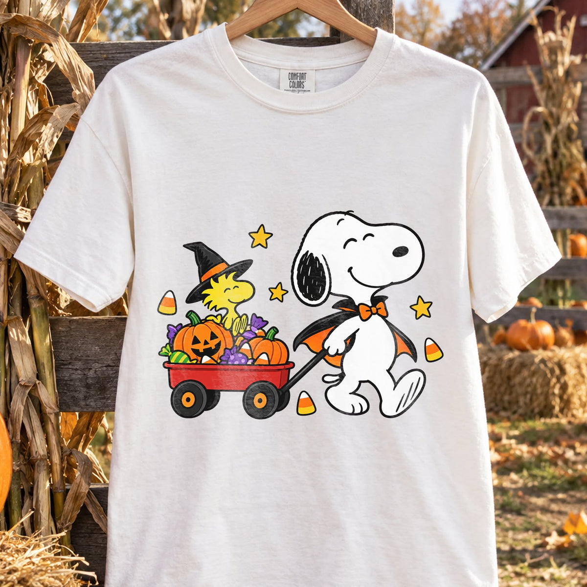 Design 19 – Halloween DTF transfer shown on a shirt. Transfer only; shirt not included.