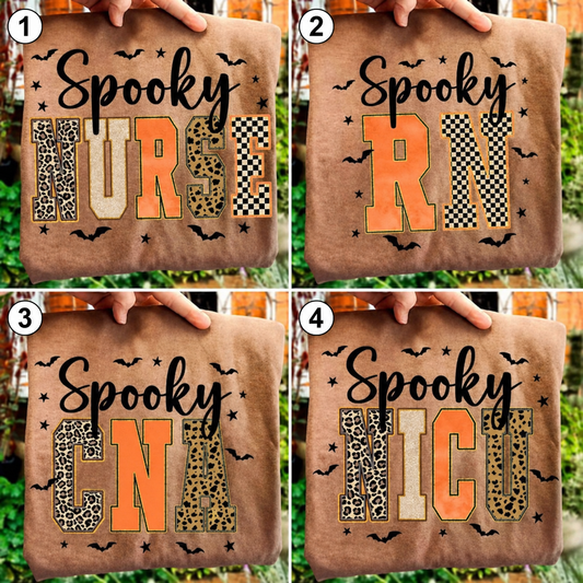 Retro Halloween nurse designs numbered 1 through 4
