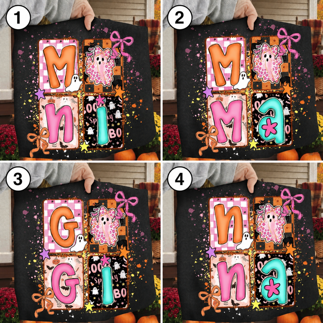 Halloween Mama Bundle designs numbered 1 through 4