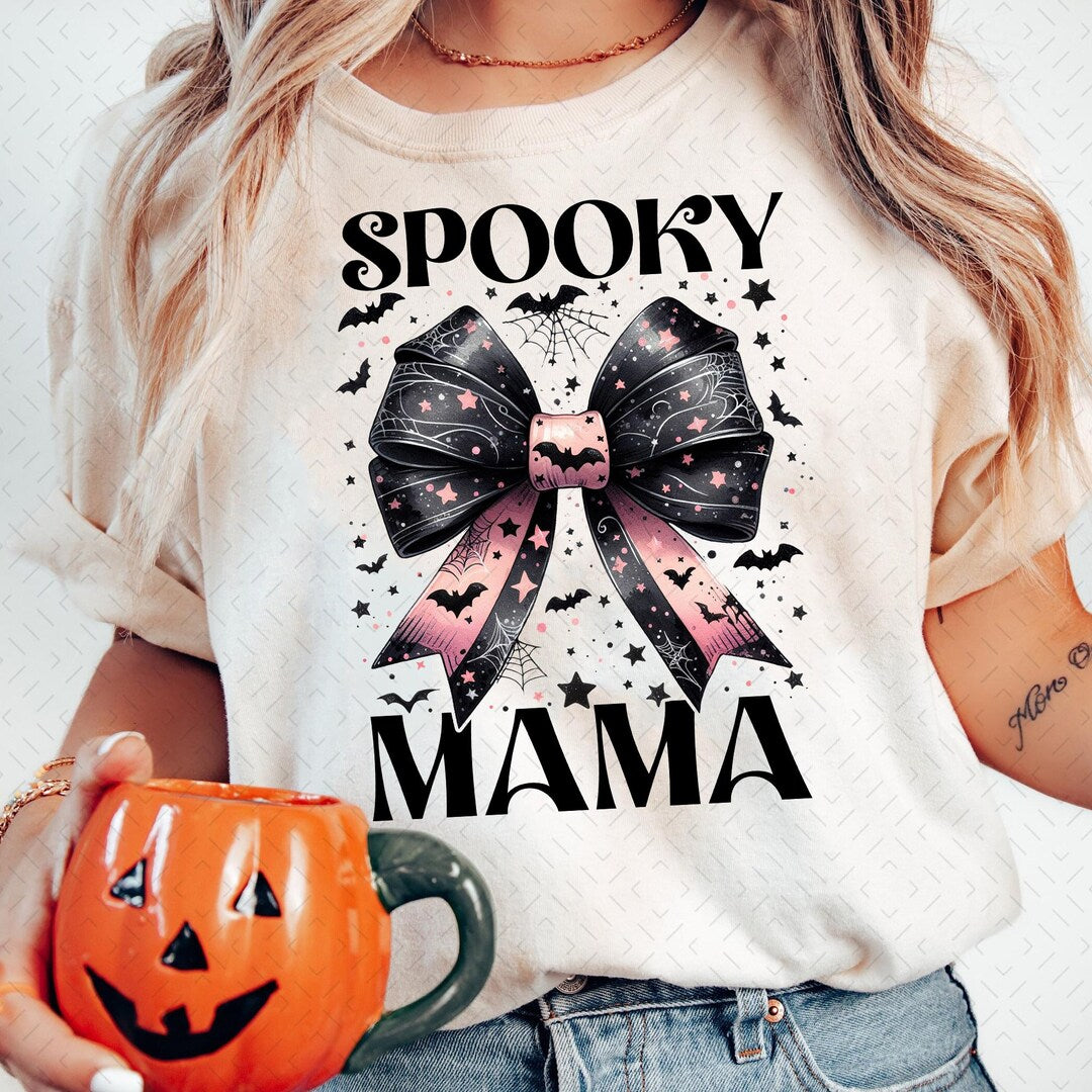 DTF Transfer – Spooky mama – mama Coquette Bow