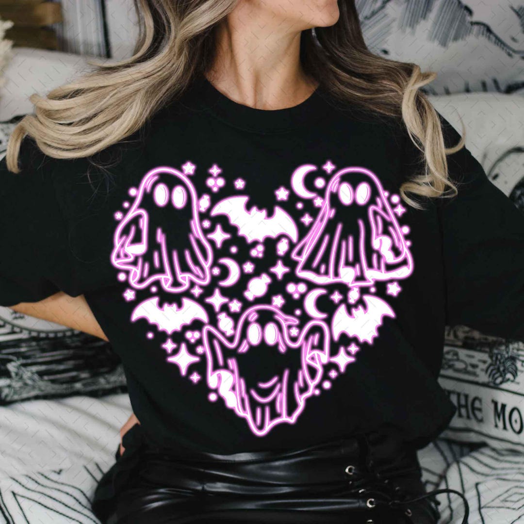 DTF Transfer – Coquette Halloween Neon – Halloween Ghost Pink Neon