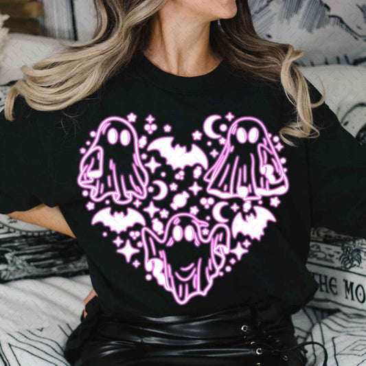 DTF Transfer – Coquette Halloween Neon – Halloween Ghost Pink Neon