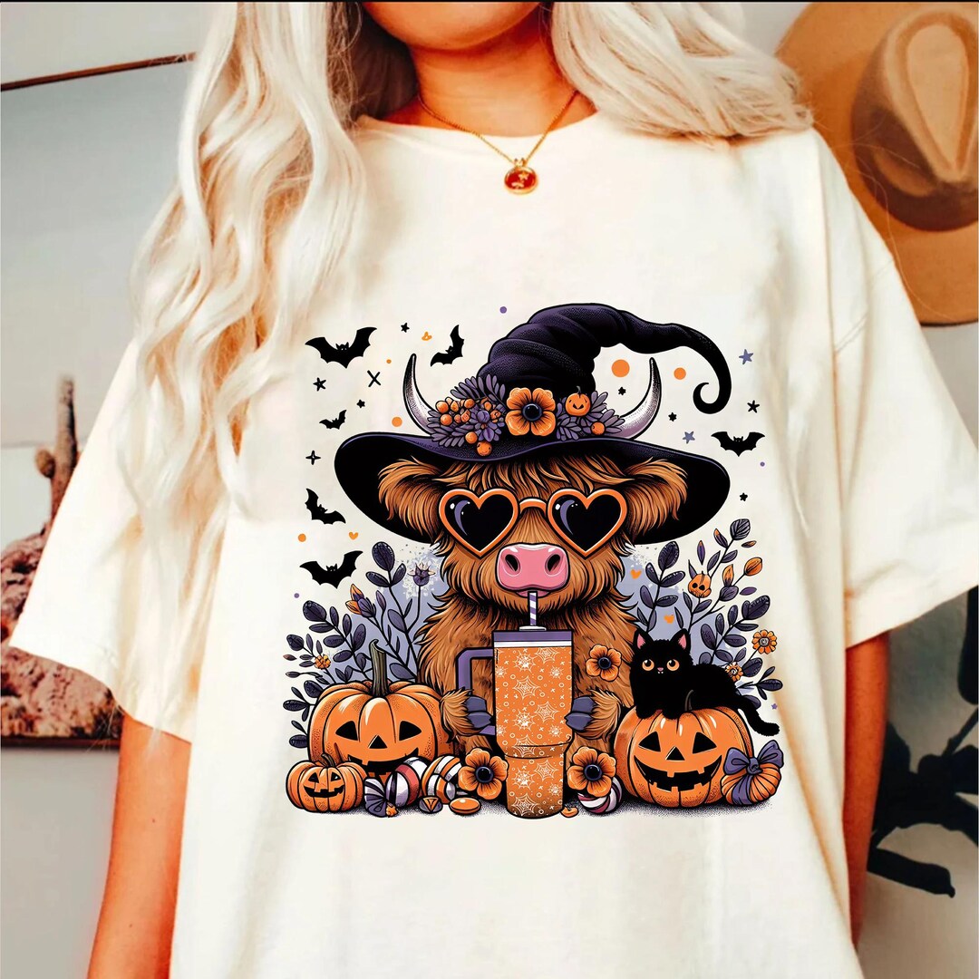 DTF Transfer – Halloween Highland Cow – Bull