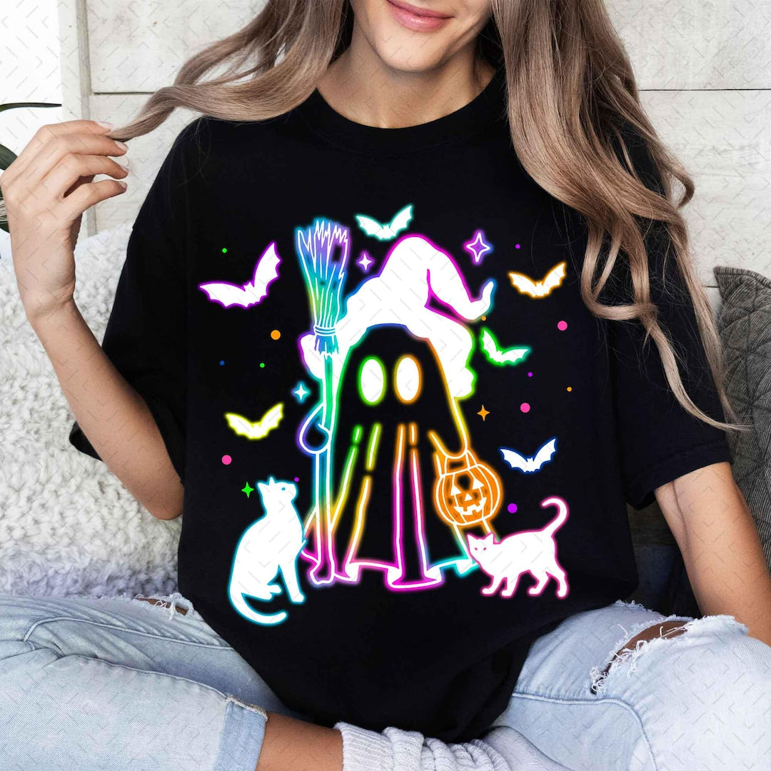 DTF Transfer – Spooky Ghost Neon – Spooky Season – Design 2