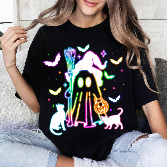 DTF Transfer – Spooky Ghost Neon – Spooky Season – Design 2