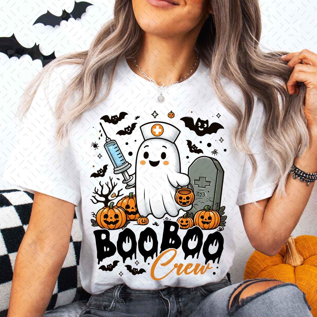DTF Transfer – Boo Boo Crew File – Ghost Nurse