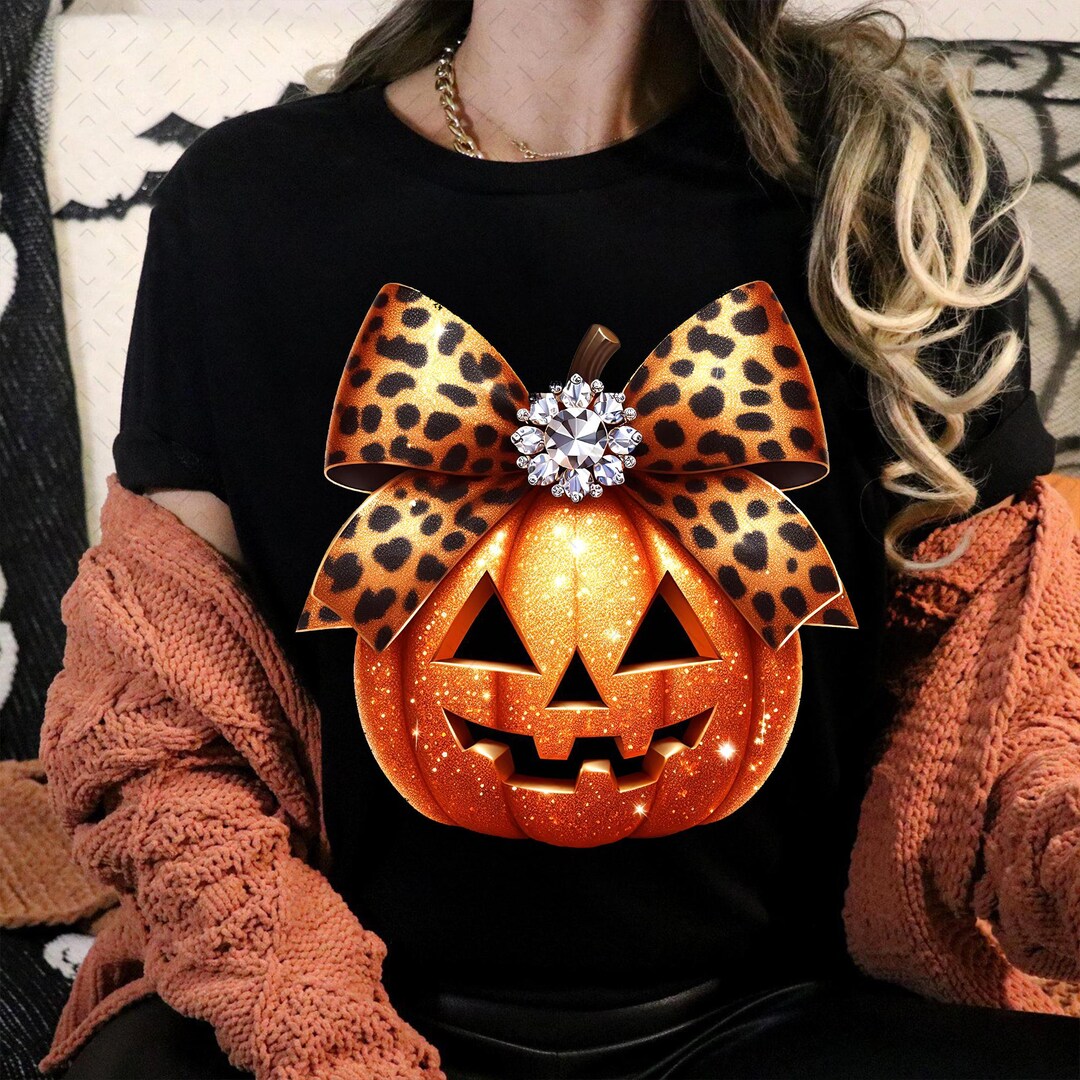 DTF Transfer – Leopard Coquette Bow Pumpkin