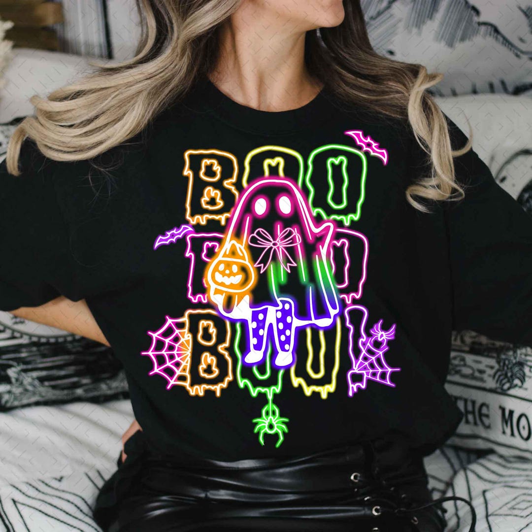 DTF Transfer – Halloween Neon – Halloween Ghost Neon – Design 2