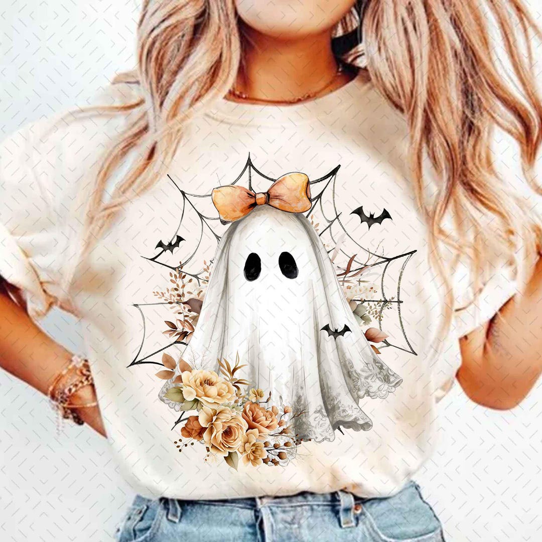 DTF Transfer – Halloween Lace Ghost – Spooky Coquette