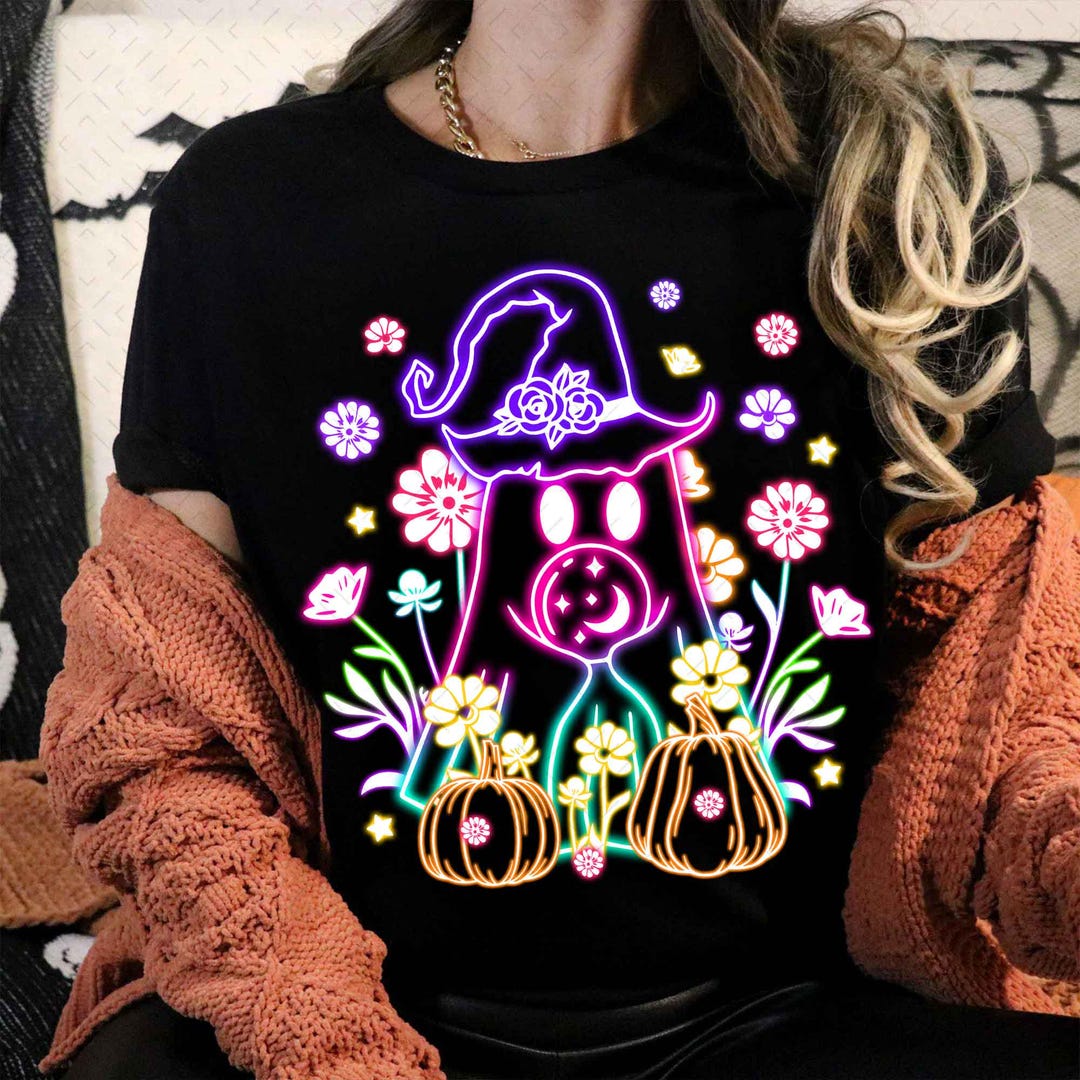 DTF Transfer – Coquette Halloween Neon – Halloween Ghost Neon – Design 2