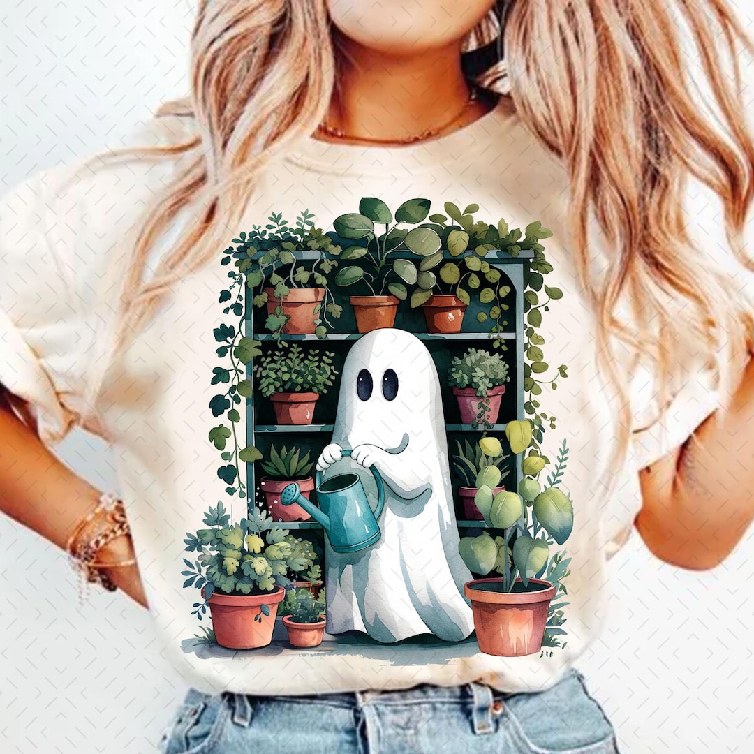 DTF Transfer – Ghost Plant Lady – Halloween Plants