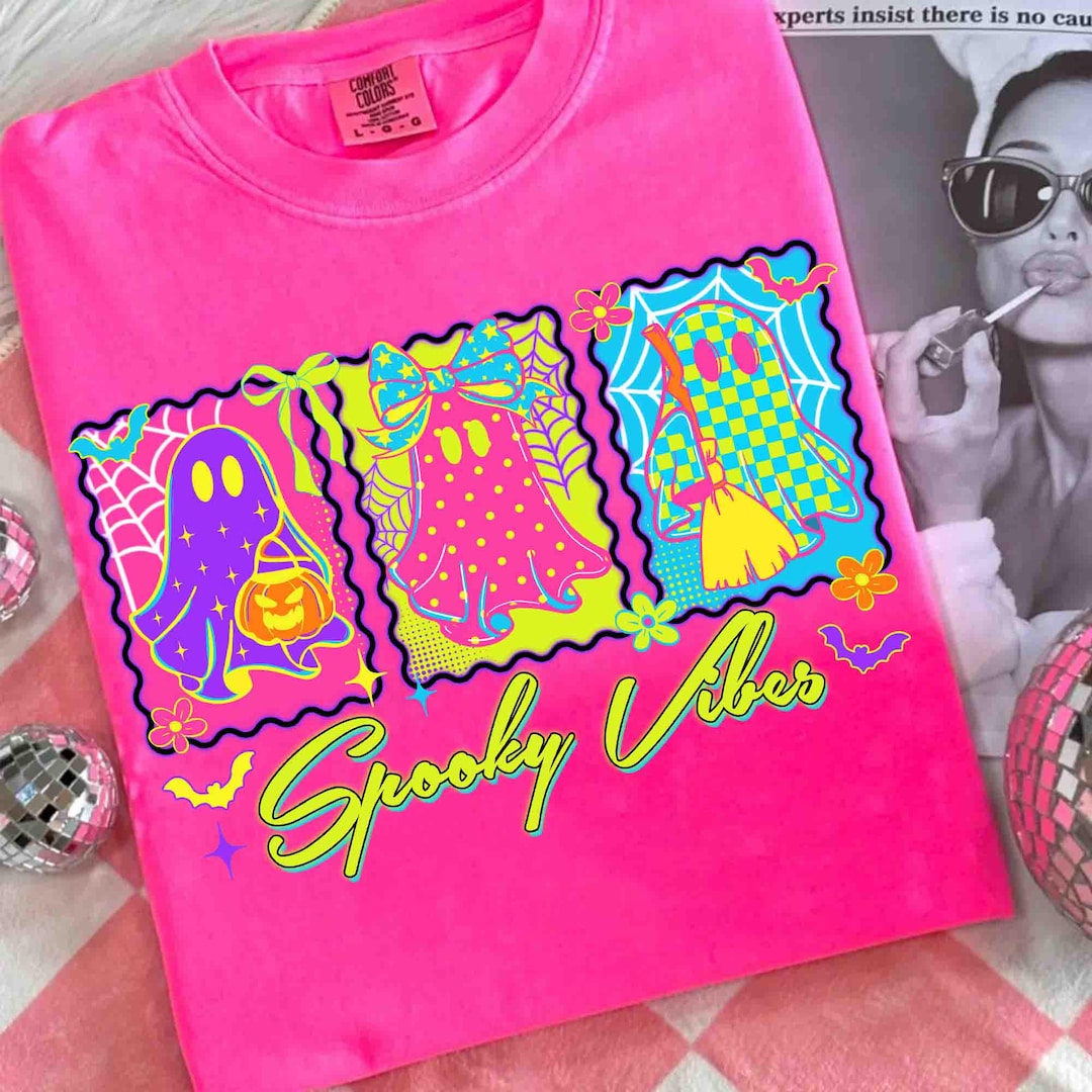 DTF Transfer – Neon Halloween Ghost Spooky Season – Design 2