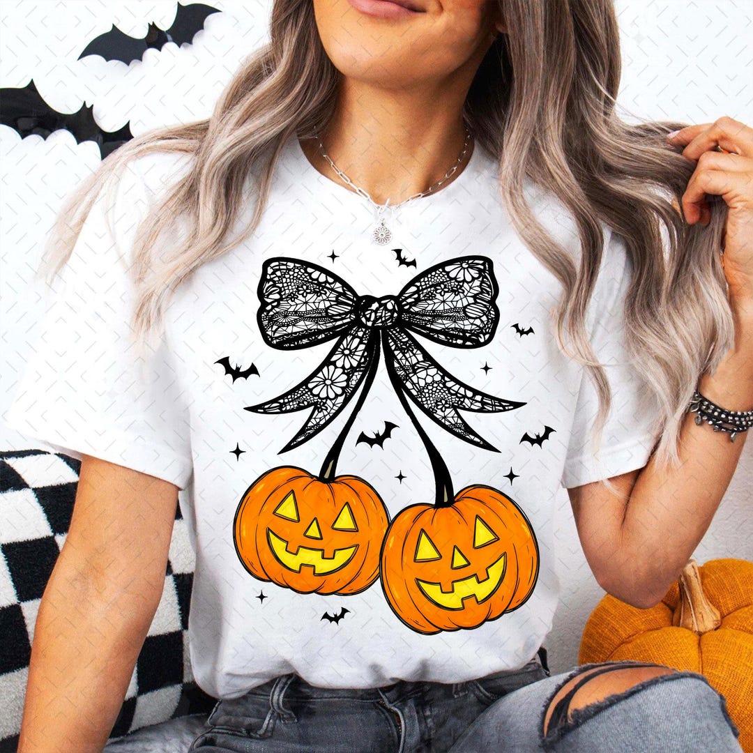 DTF Transfer – Coquette Pumpkins – Cherry Pumpkins