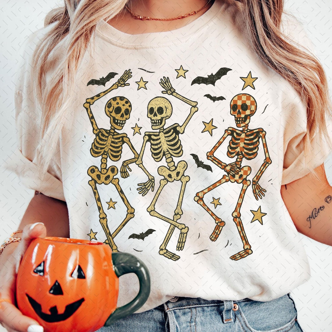 DTF Transfer – Halloween Dancing Skeletons