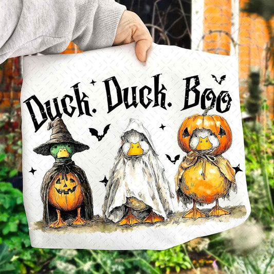DTF Transfer – Duck Duck Boo – Funny Goose Halloween Design