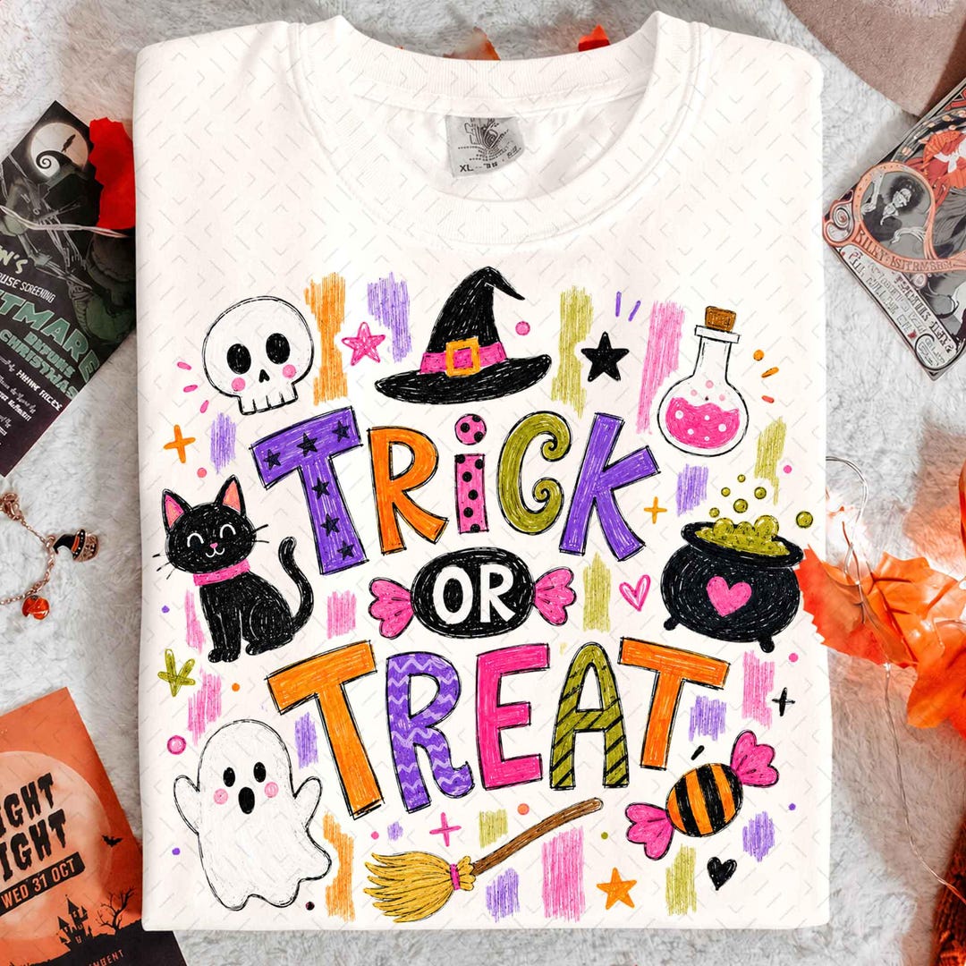 DTF Transfer – Striped Brushstroke Halloween