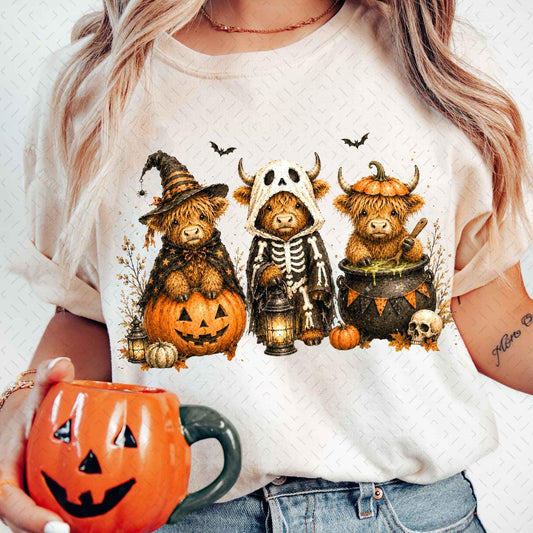 DTF Transfer – Funny Halloween Highland Cow