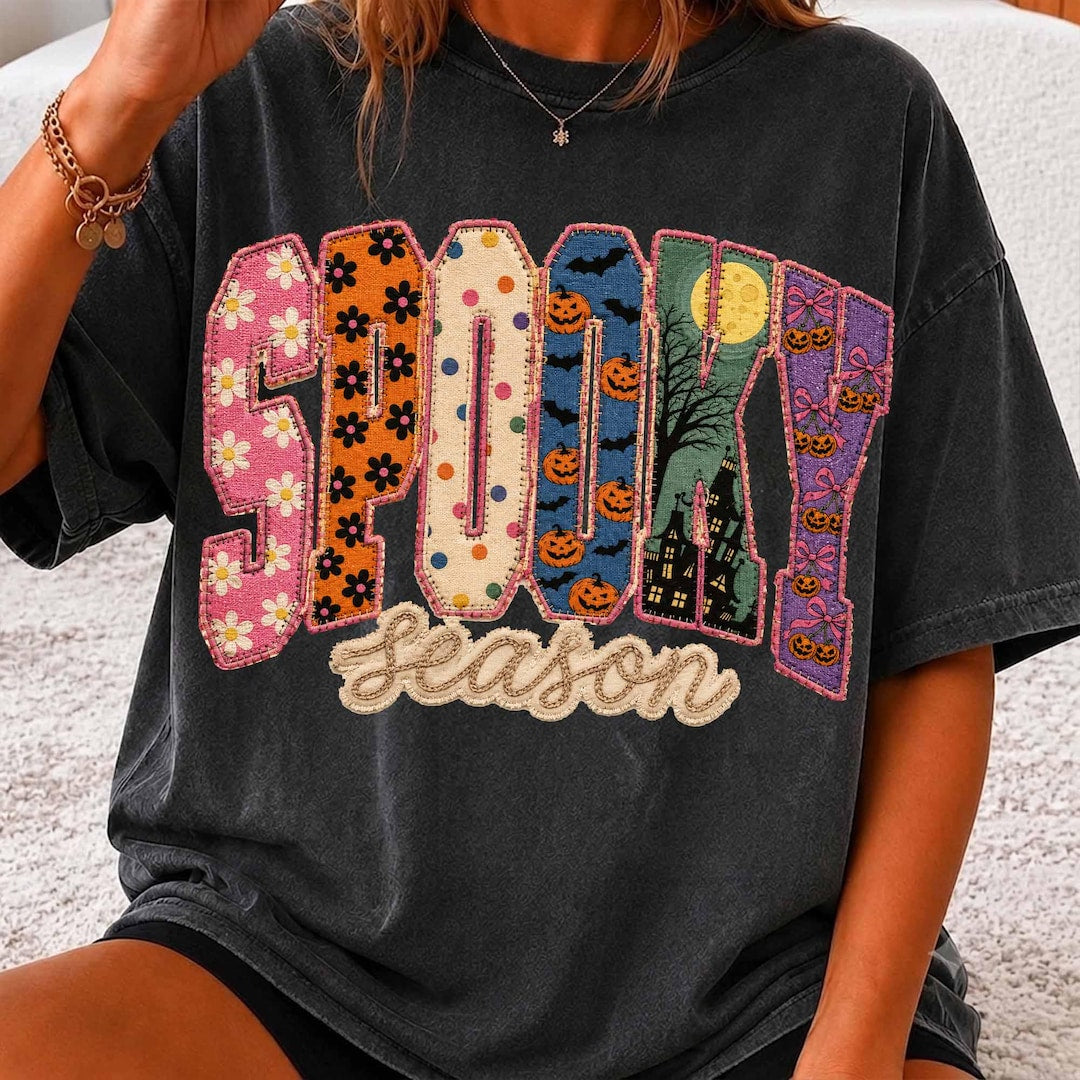 DTF Transfer – Spooky Season – Retro Stripe Halloween