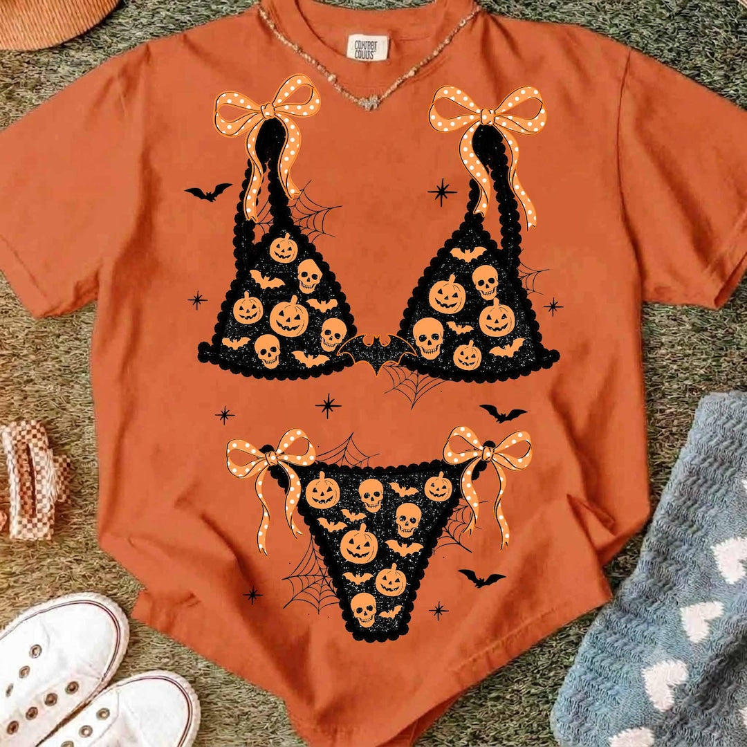 DTF Transfer – Halloween Spiderweb Bikini