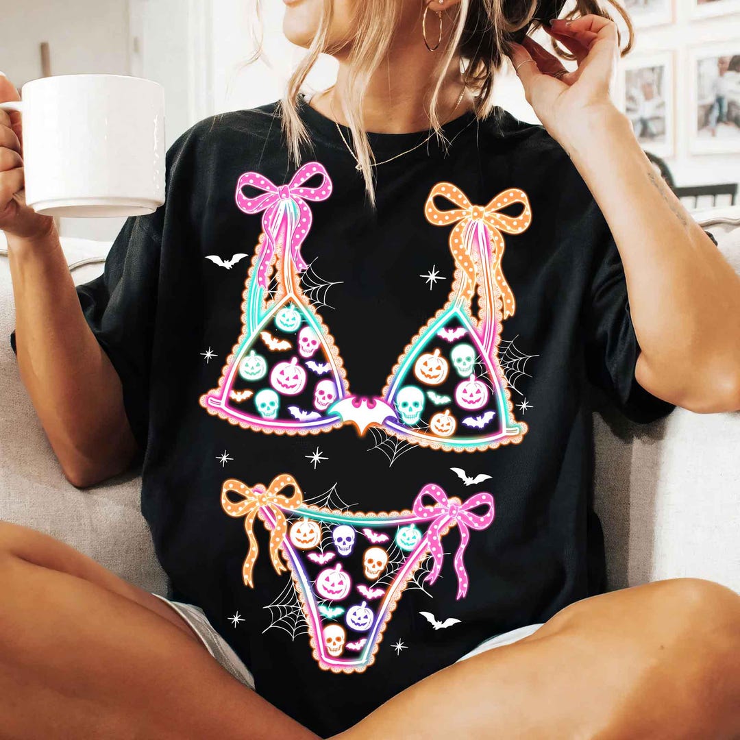 DTF Transfer – Halloween Neon Spiderweb Bikini
