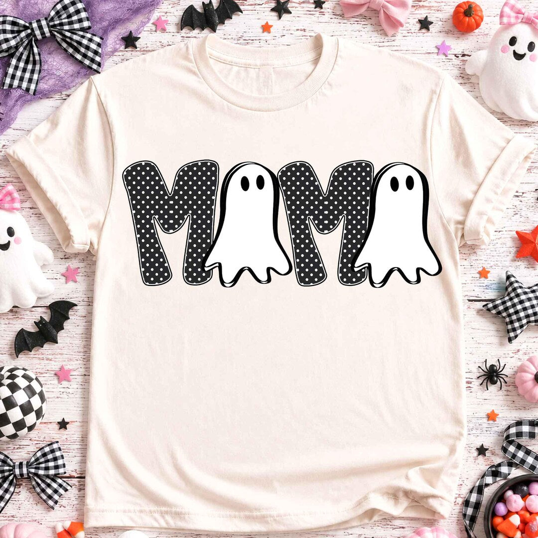 DTF Transfer – Retro Spooky Mama Polka Dots